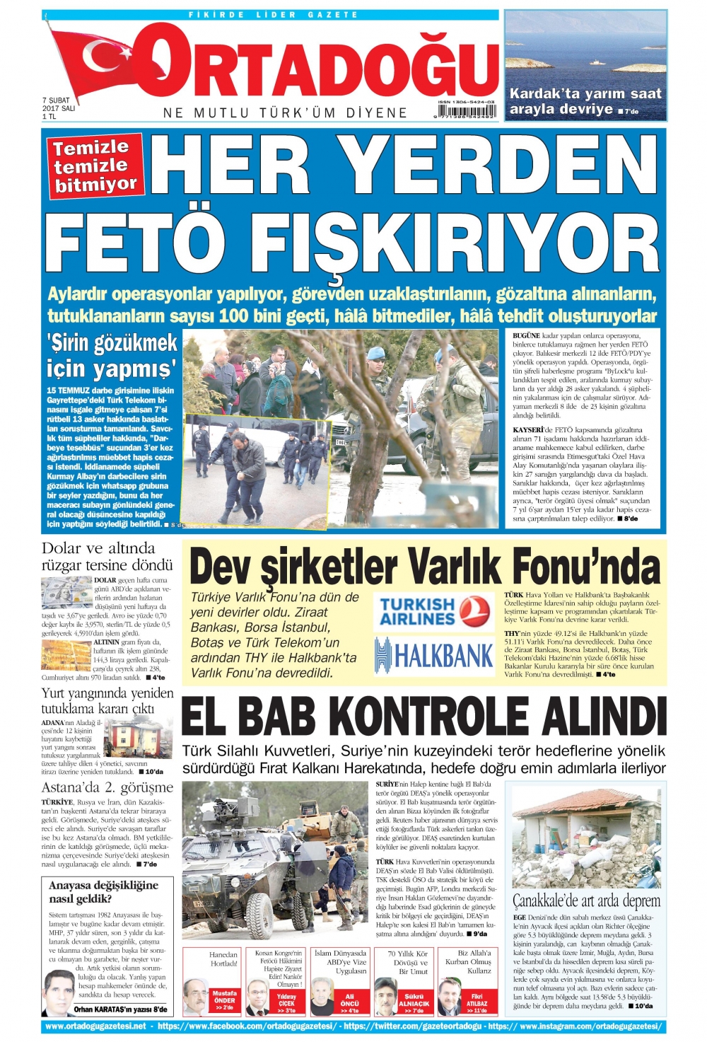 7 Şubat 2017 gazete manşetleri - 8