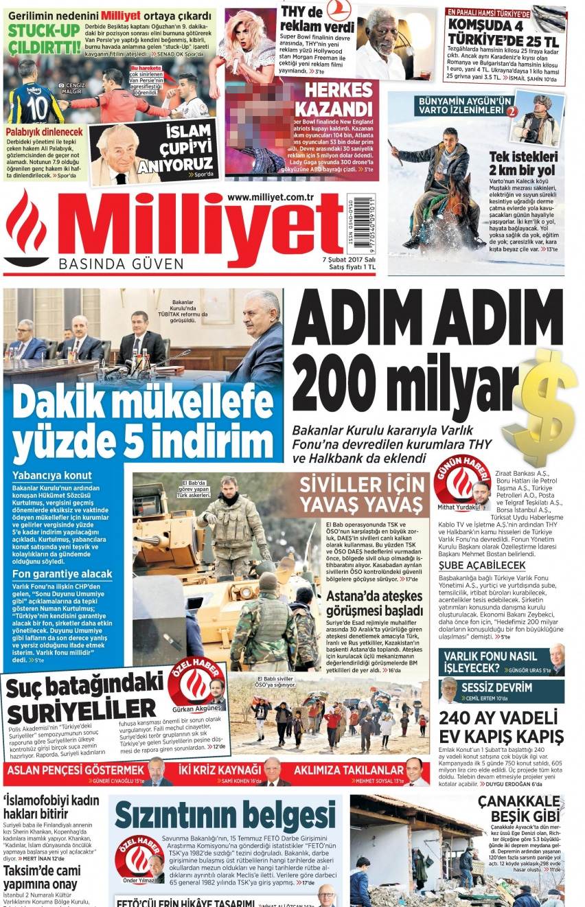 7 Şubat 2017 gazete manşetleri - 2
