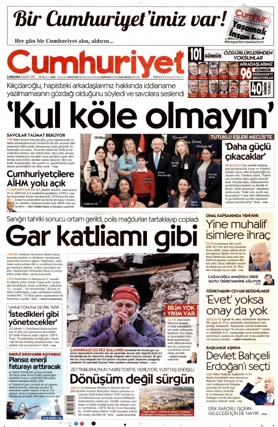 Gazete manşetleri (8 Şubat 2017) - 122
