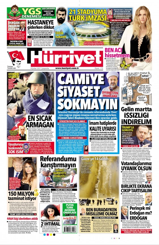 Gazete manşetleri (8 Şubat 2017) - 123