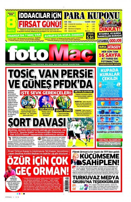 Gazete manşetleri (8 Şubat 2017) - 128