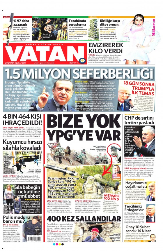 Gazete manşetleri (8 Şubat 2017) - 133