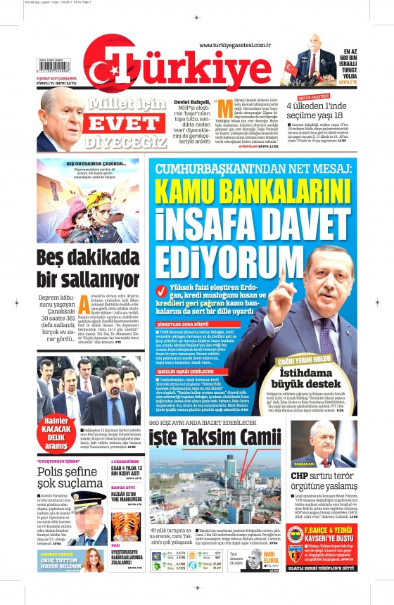 Gazete manşetleri (8 Şubat 2017) - 134
