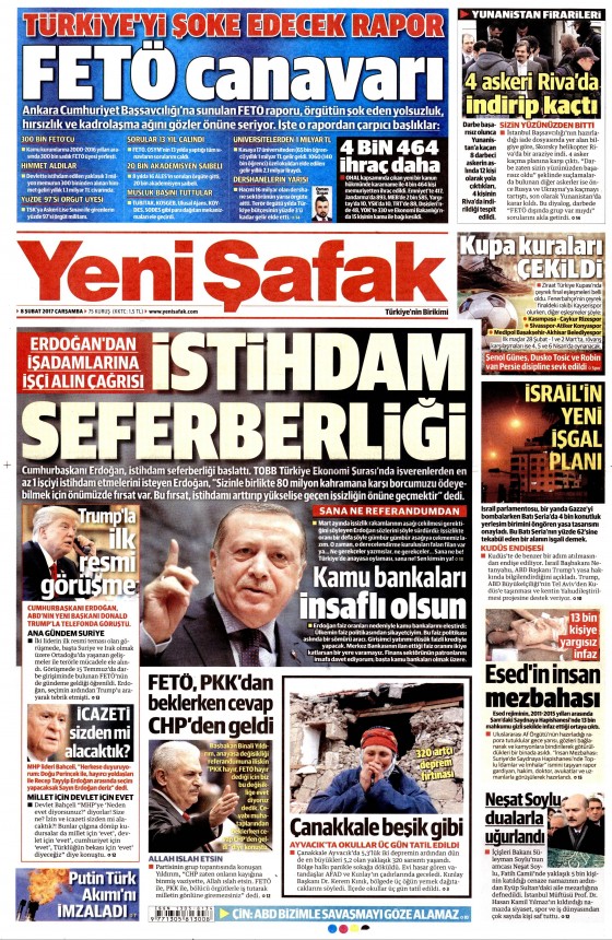 Gazete manşetleri (8 Şubat 2017) - 135