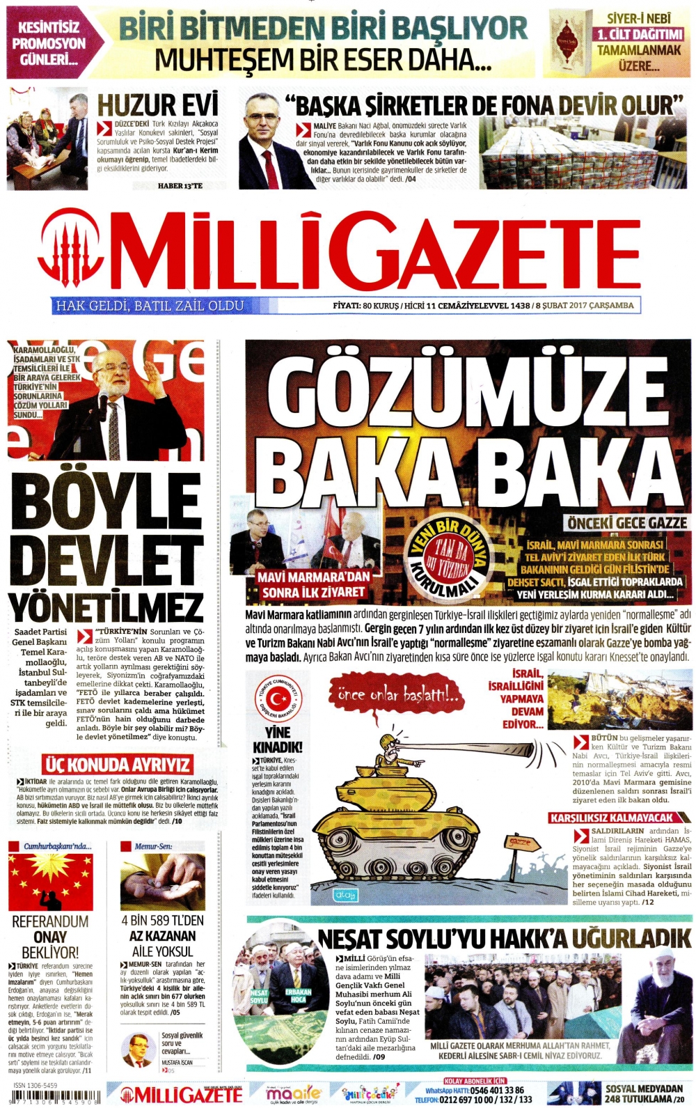 Gazete manşetleri (8 Şubat 2017) - 1