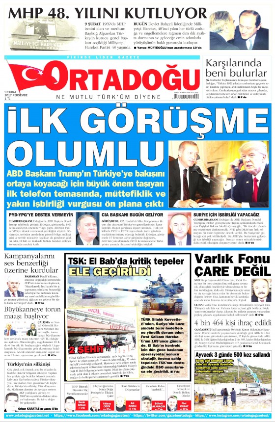 9 Şubat 2017 gazete manşetleri - 6