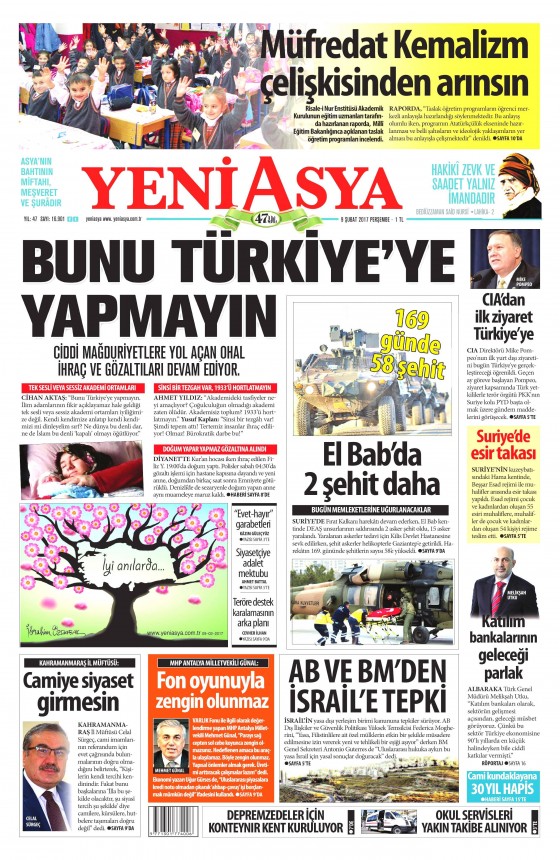 9 Şubat 2017 gazete manşetleri - 3