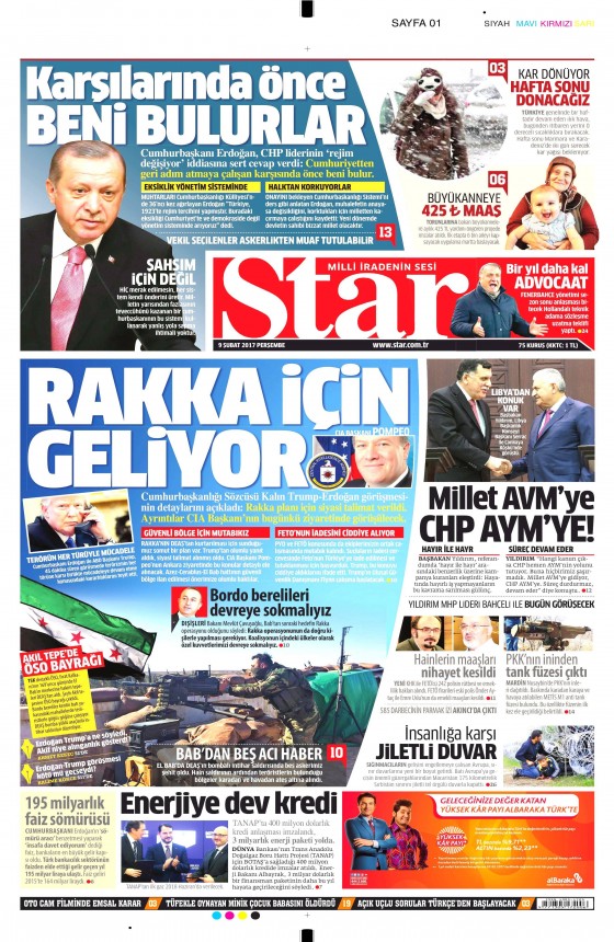 9 Şubat 2017 gazete manşetleri - 18