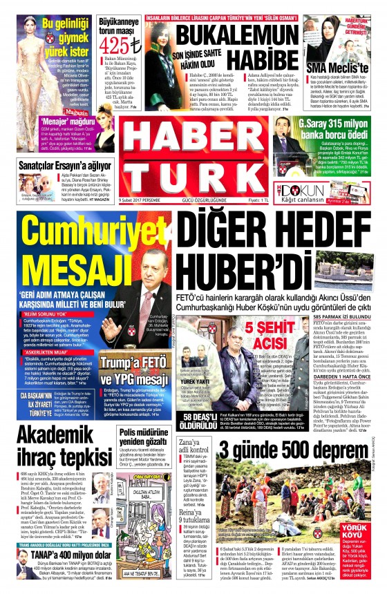 9 Şubat 2017 gazete manşetleri - 22