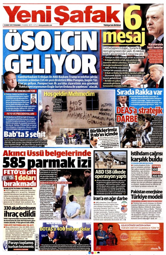 9 Şubat 2017 gazete manşetleri - 21