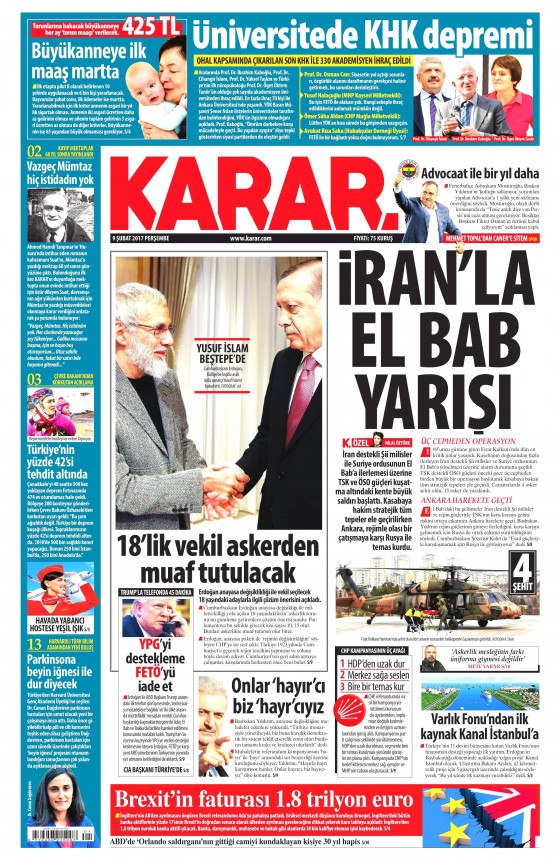 9 Şubat 2017 gazete manşetleri - 23