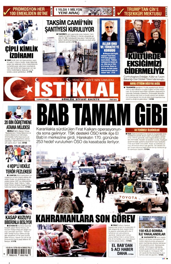 10 Şubat 2017 gazete manşetleri - 7