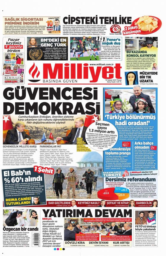 12 Şubat 2017 gazete manşetleri - 278