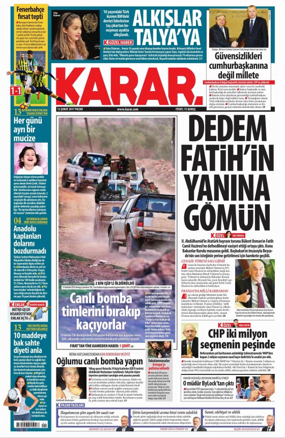 12 Şubat 2017 gazete manşetleri - 295