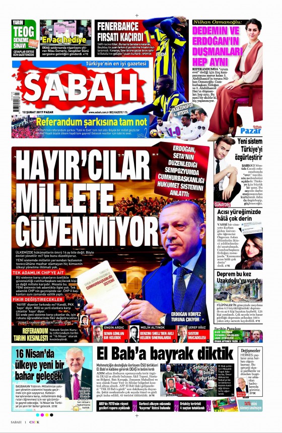 12 Şubat 2017 gazete manşetleri - 303