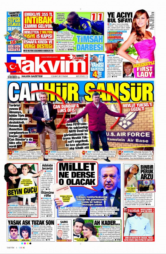 12 Şubat 2017 gazete manşetleri - 304