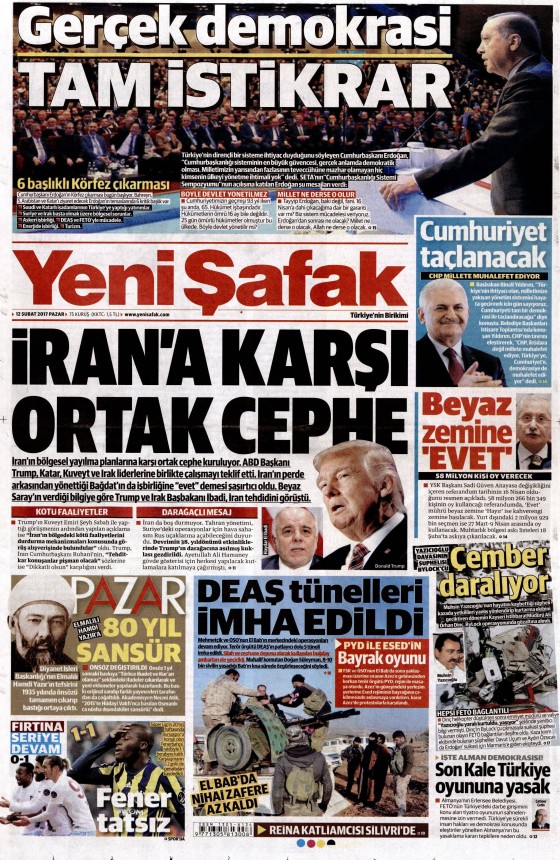 12 Şubat 2017 gazete manşetleri - 305