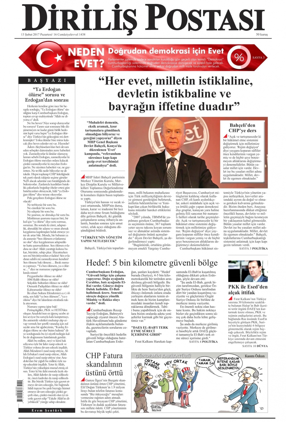 13 Şubat 2017 gazete manşetleri - 3