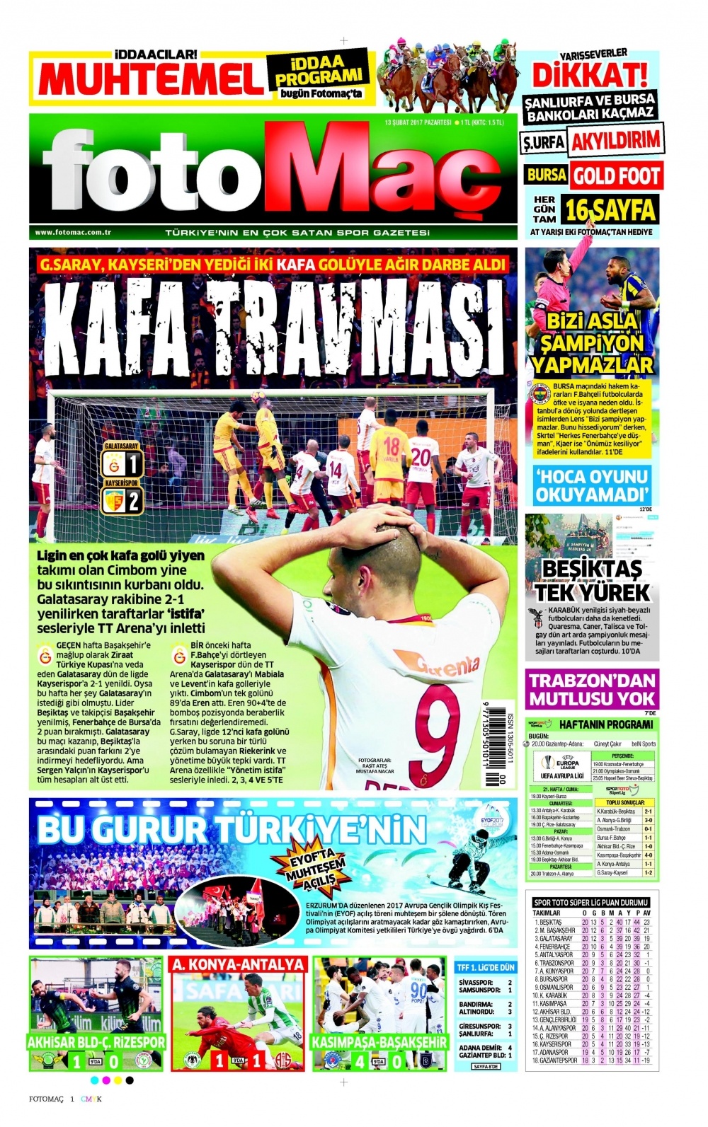 13 Şubat 2017 gazete manşetleri - 19