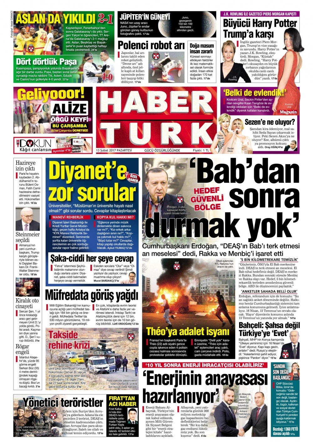 13 Şubat 2017 gazete manşetleri - 4