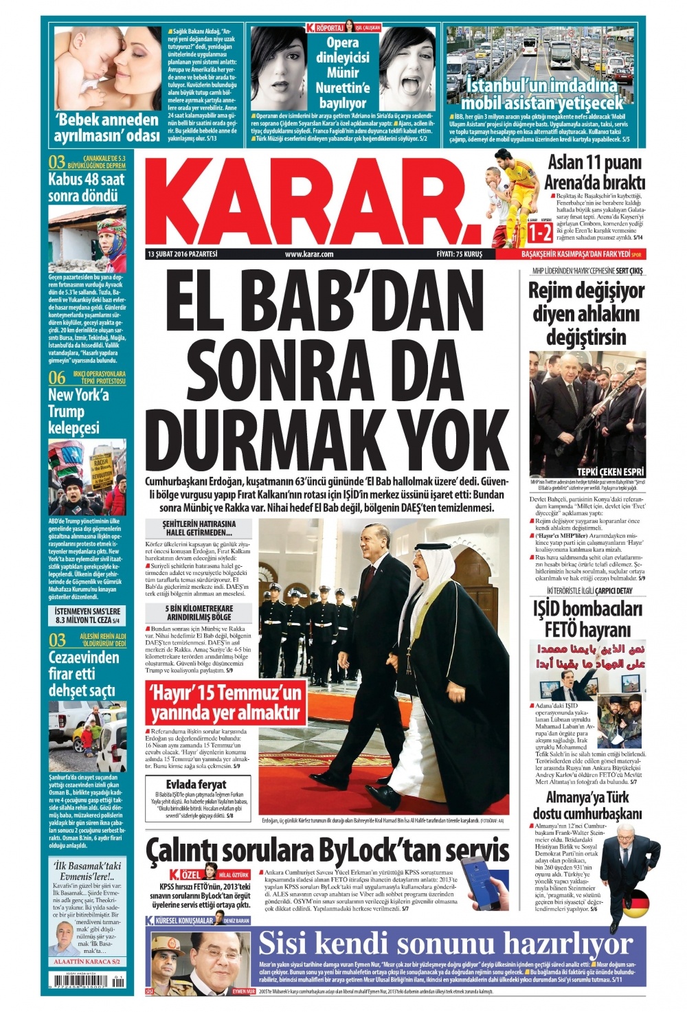 13 Şubat 2017 gazete manşetleri - 7