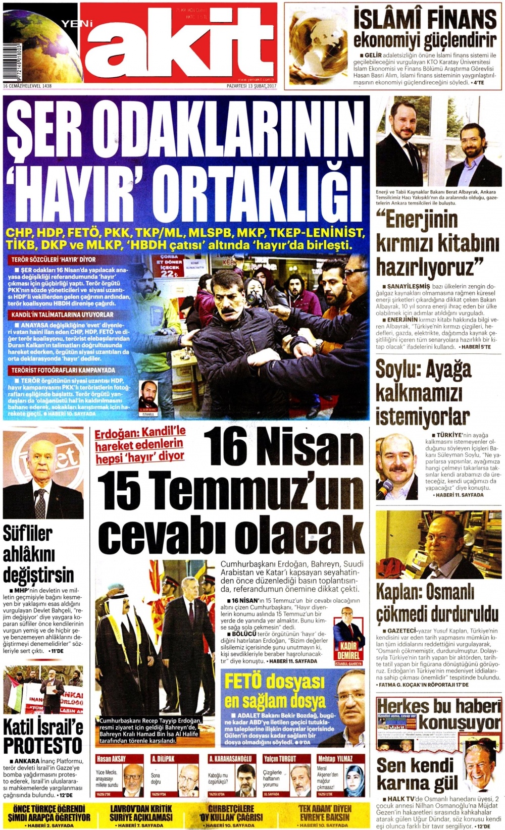 13 Şubat 2017 gazete manşetleri - 15