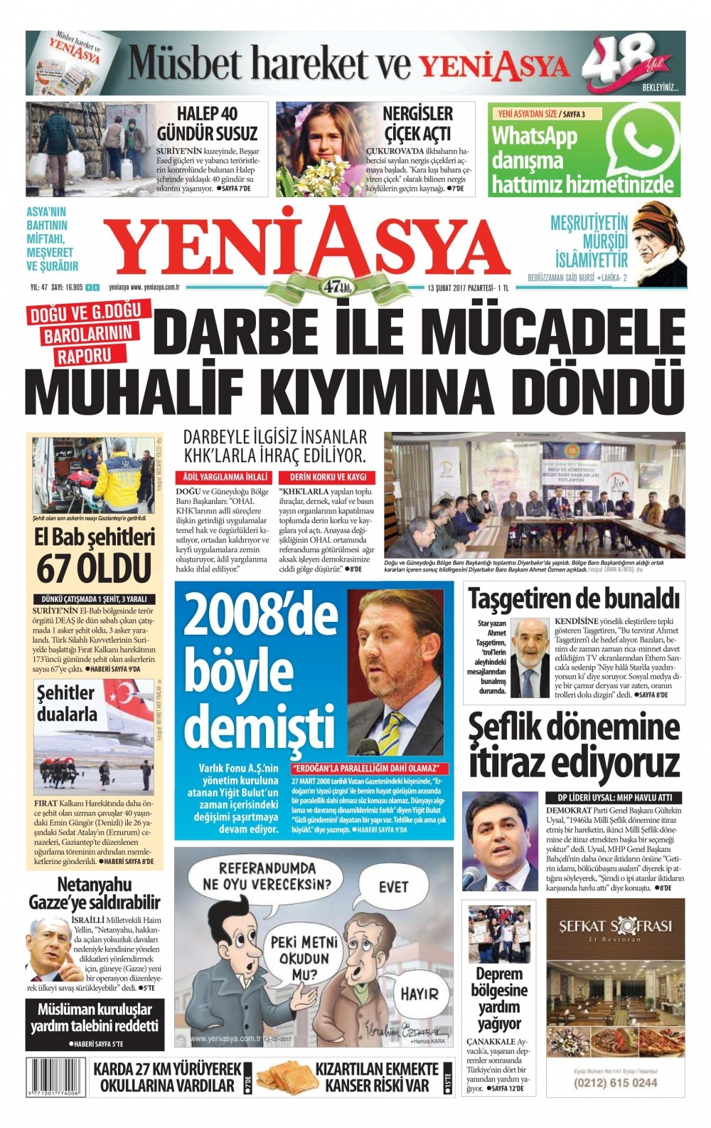 13 Şubat 2017 gazete manşetleri - 16