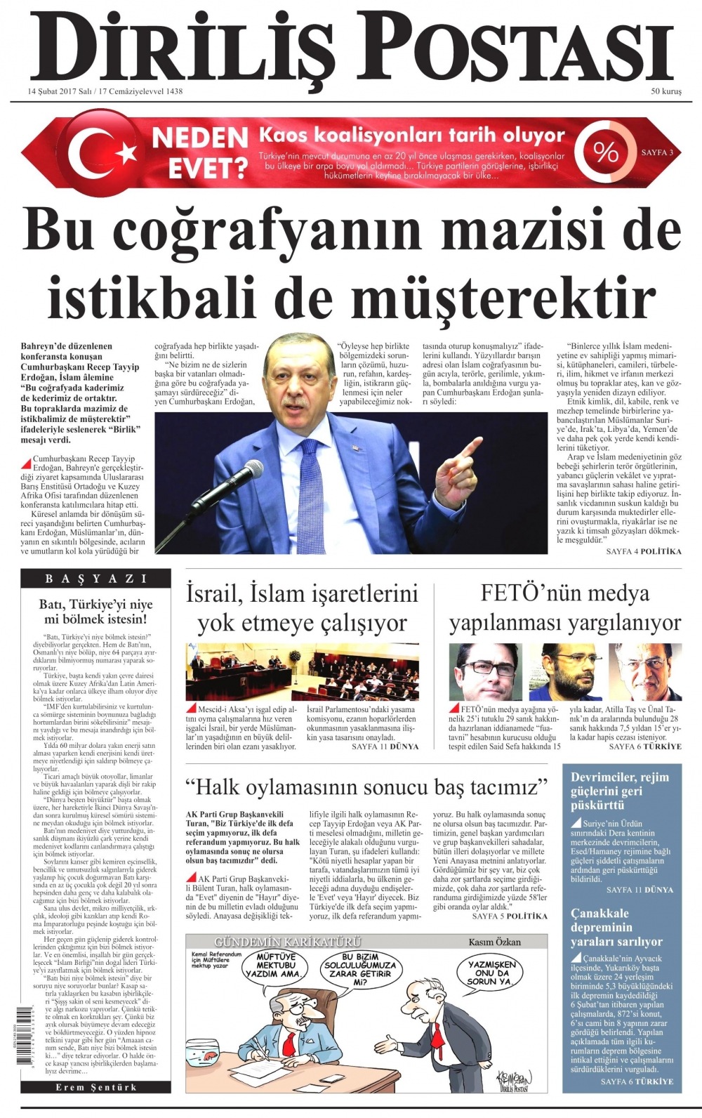 14 Şubat 2017 gazete manşetleri - 5