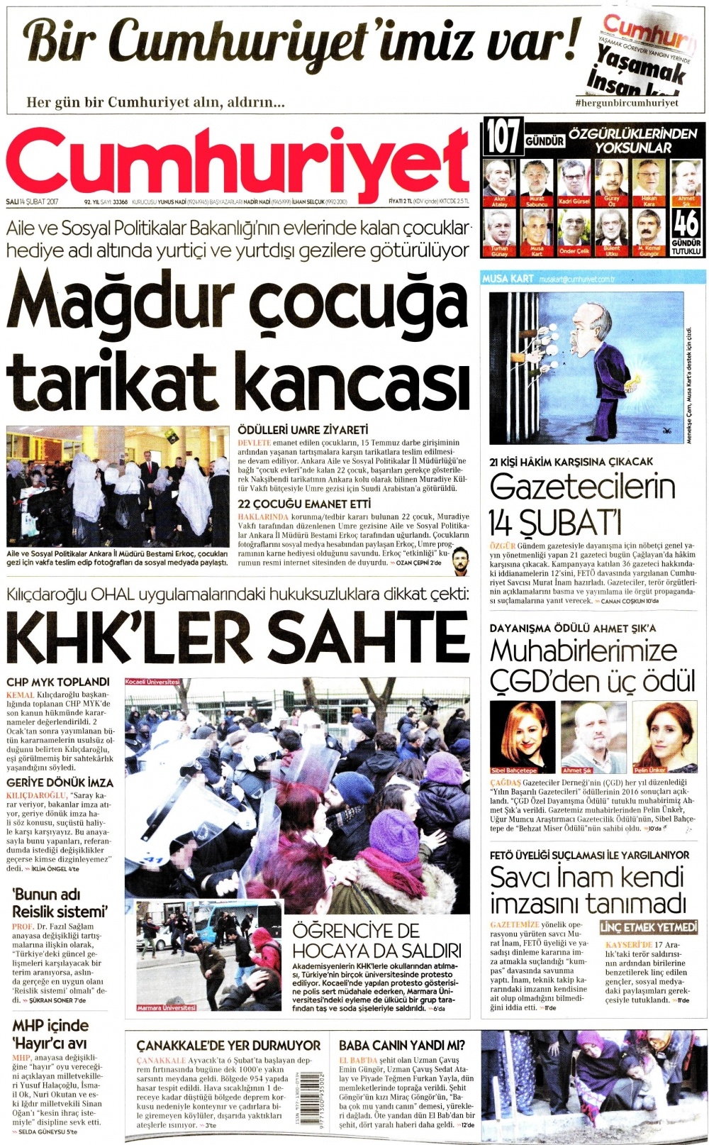 14 Şubat 2017 gazete manşetleri - 11