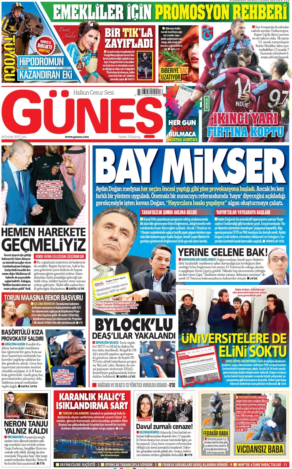 14 Şubat 2017 gazete manşetleri - 6