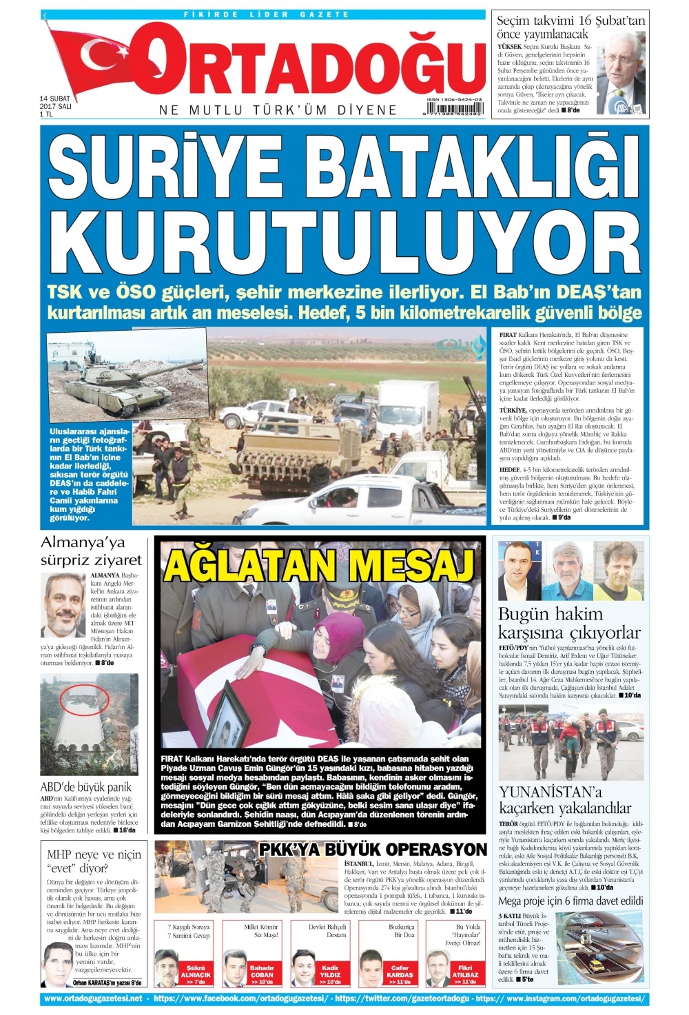 14 Şubat 2017 gazete manşetleri - 7