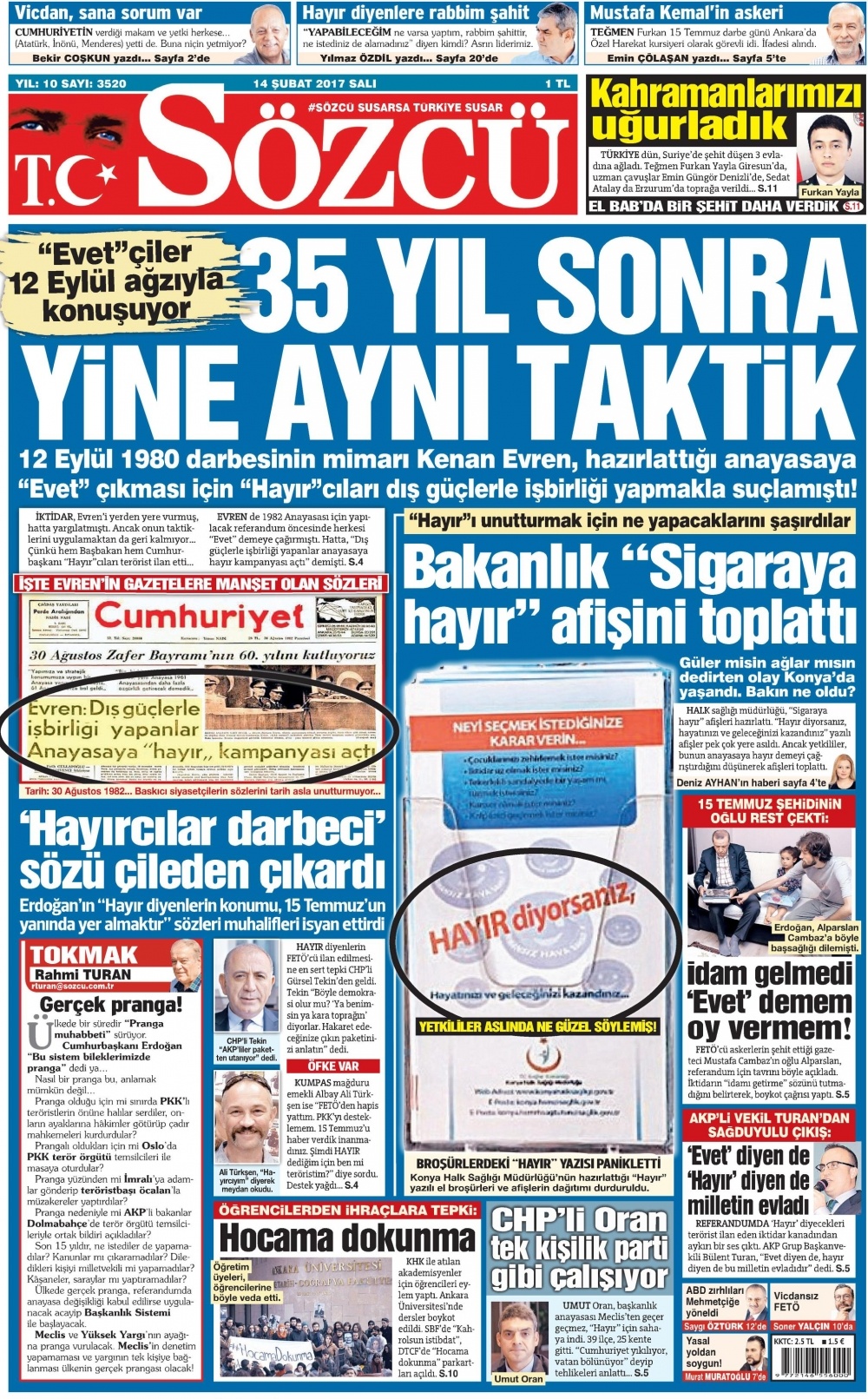 14 Şubat 2017 gazete manşetleri - 8