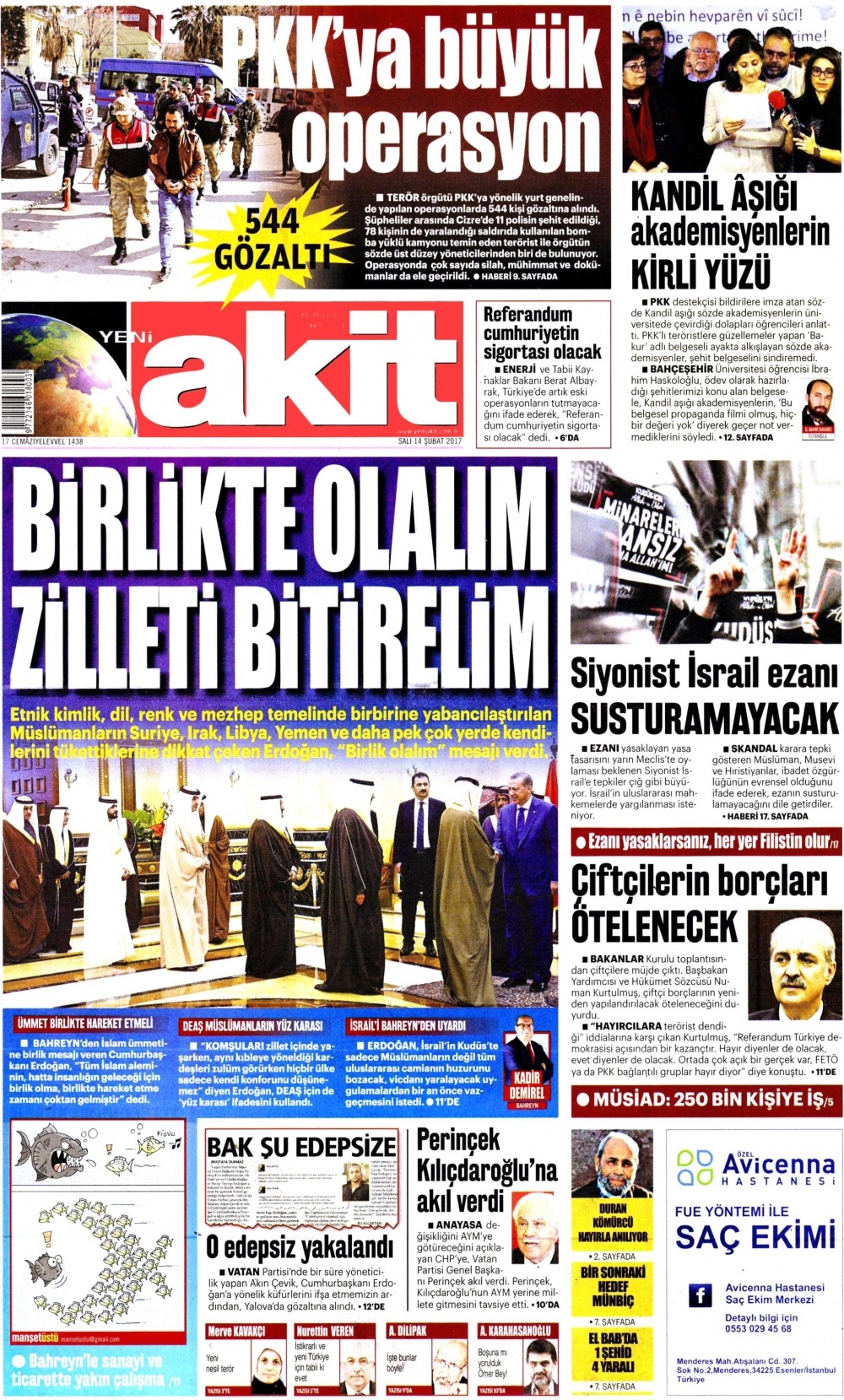 14 Şubat 2017 gazete manşetleri - 10