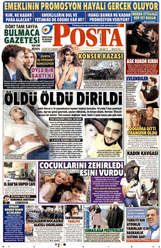 15.02.2017 Gazete manşetleri - 3