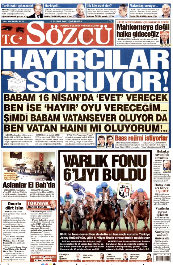 15.02.2017 Gazete manşetleri - 4