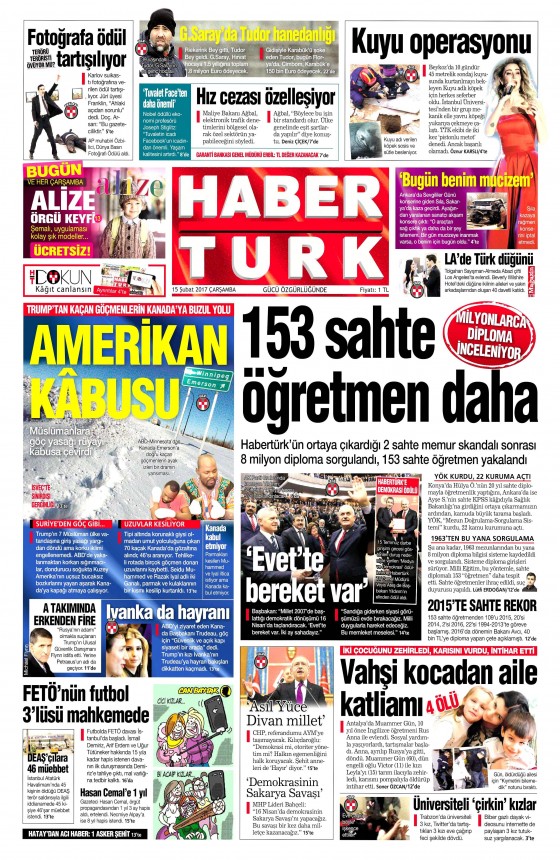 15.02.2017 Gazete manşetleri - 5