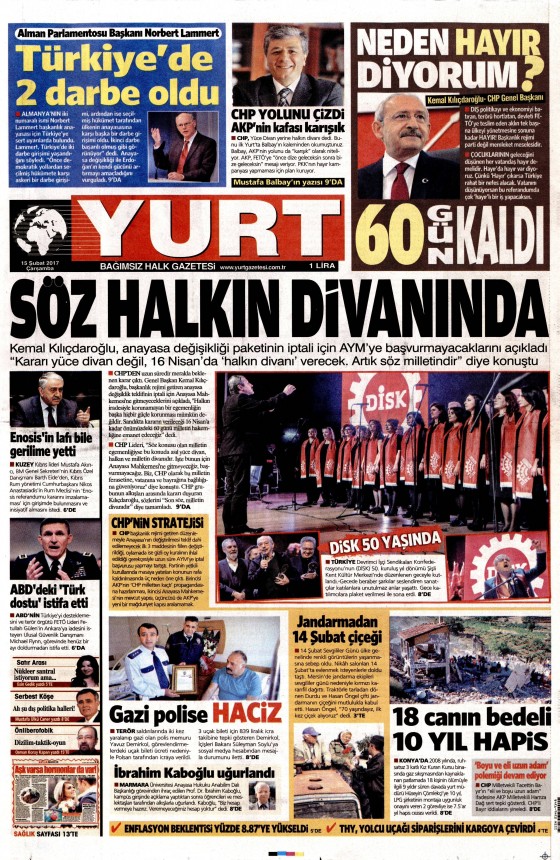 15.02.2017 Gazete manşetleri - 20