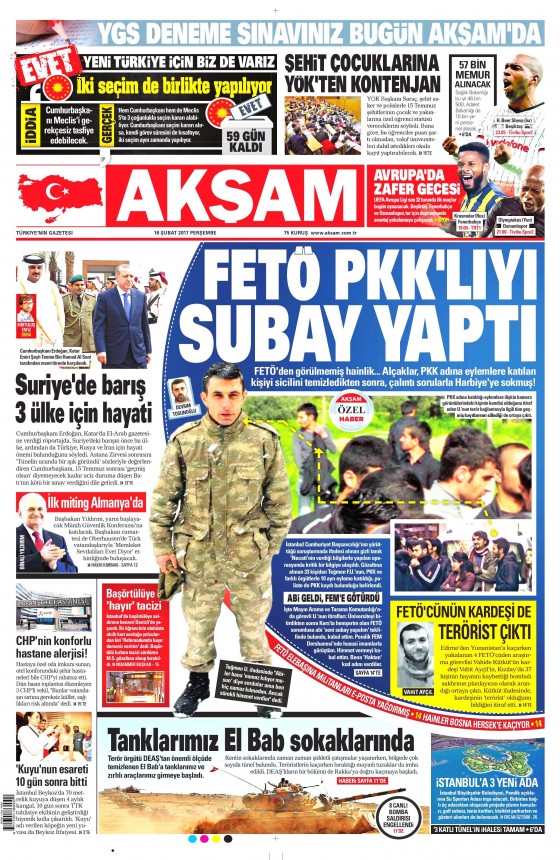16 Şubat 2017 gazete manşetleri - 2