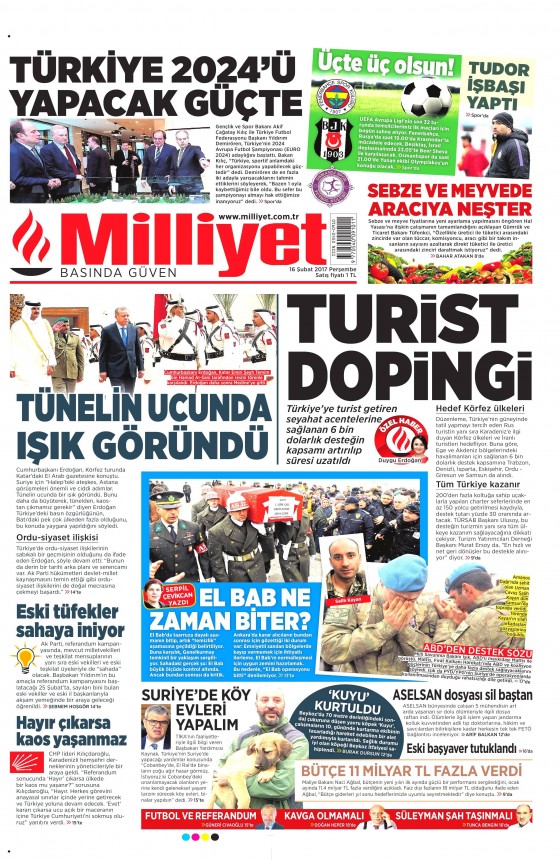 16 Şubat 2017 gazete manşetleri - 8