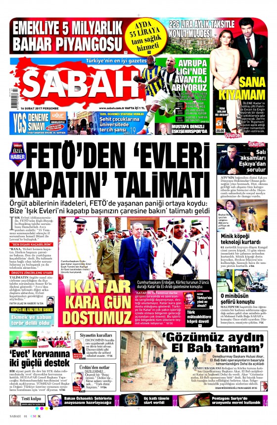 16 Şubat 2017 gazete manşetleri - 12