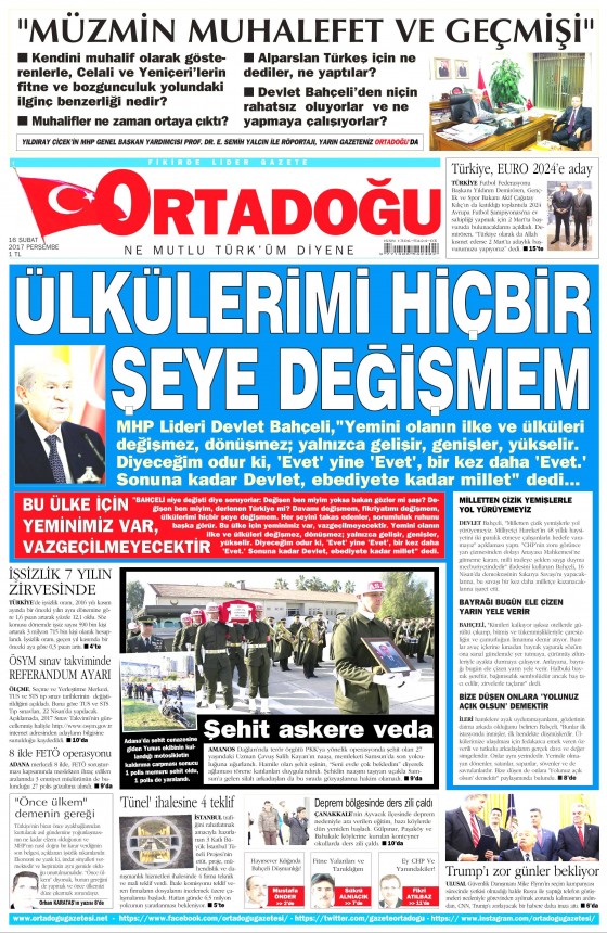 16 Şubat 2017 gazete manşetleri - 10