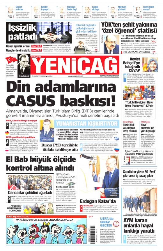 16 Şubat 2017 gazete manşetleri - 16