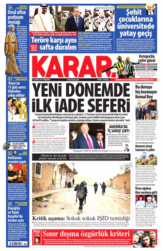16 Şubat 2017 gazete manşetleri - 23