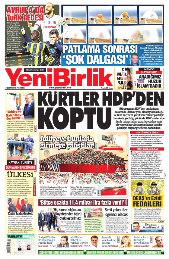 16 Şubat 2017 gazete manşetleri - 24
