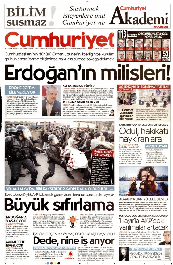 20 Şubat 2017 gazete manşetleri - 3