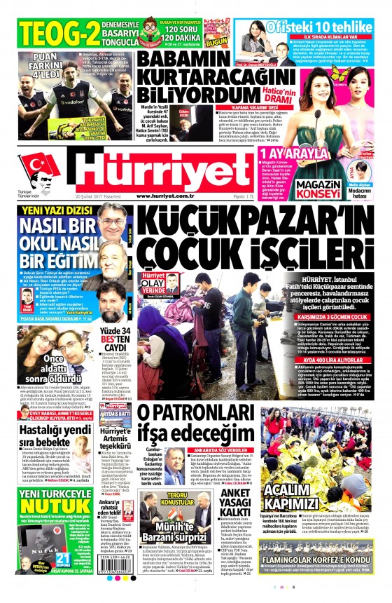 20 Şubat 2017 gazete manşetleri - 4