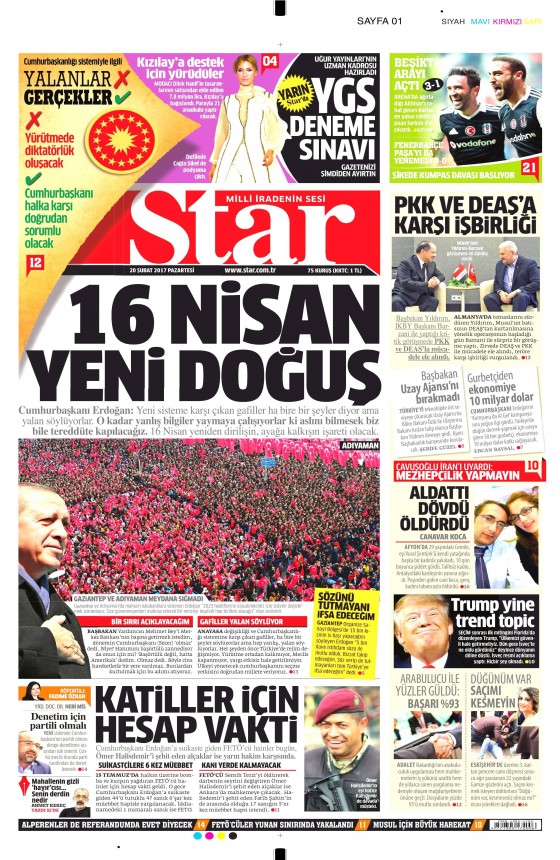 20 Şubat 2017 gazete manşetleri - 9