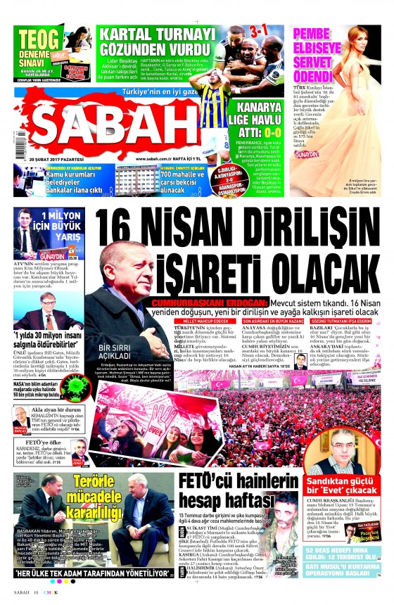 20 Şubat 2017 gazete manşetleri - 10