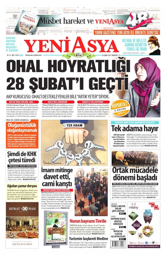 20 Şubat 2017 gazete manşetleri - 12