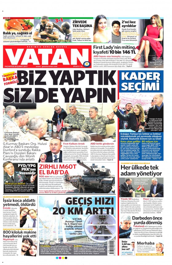 20 Şubat 2017 gazete manşetleri - 13